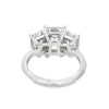 18K White Gold 3-Carat Lab Grown Diamond 3-Emerald Cuts Engagement Ring