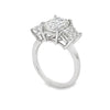 18K White Gold 3-Carat Lab Grown Diamond 3-Emerald Cuts Engagement Ring