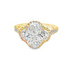 18K Yellow Gold 3-Carat Oval Lab Grown Diamond Pave Engagement Ring