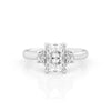 14K White Gold 2.5 Carat Radiant Lab Grown 3-Stone Diamond Engagement Ring
