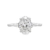 14K White Gold 2-Carat Oval Lab Grown Diamond 3-Stone Engagement Ring