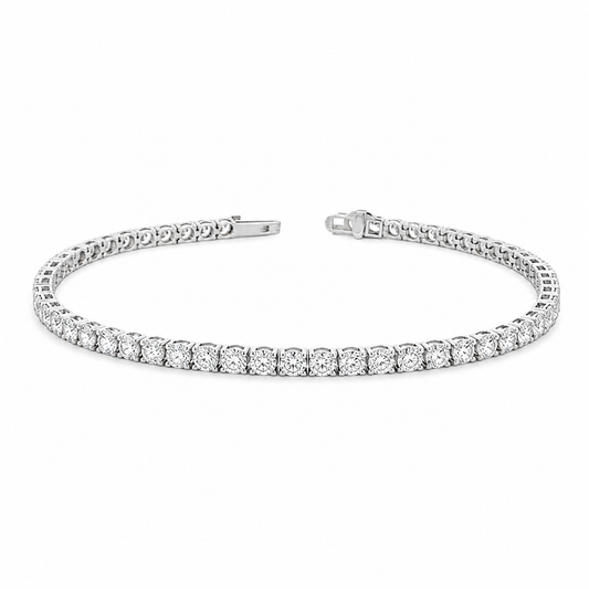 14K White Gold 5-Carat Lab Grown Diamond Tennis Bracelet