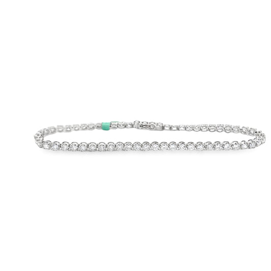 14K White Gold 3-Carat Lab Grown Diamond Tennis Bracelet