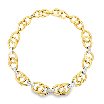 Estate 18K White & Yellow Gold Link Necklace