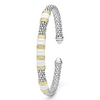 Lagos Two-Tone Five Station White Ceramic Versa Torque Bracelet