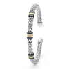 Lagos Two-Tone Three Station Black Ceramic Versa Torque 5mm Bracelet