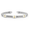 Lagos Two-Tone Three Station White Ceramic Versa Torque 5mm Bracelet