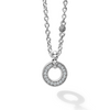 Lagos Sterling Silver Caviar Spark Diamond Circle Pendant Necklace