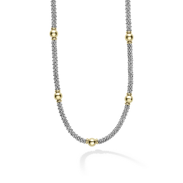 Lagos Sterling Silver & 18K Signature Caviar Rope Necklace
