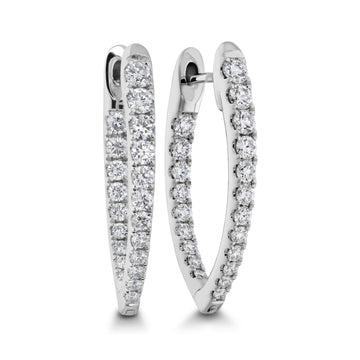 Memoire 18K White Gold 3/4-Carat Imperial Pointed Diamond Huggies