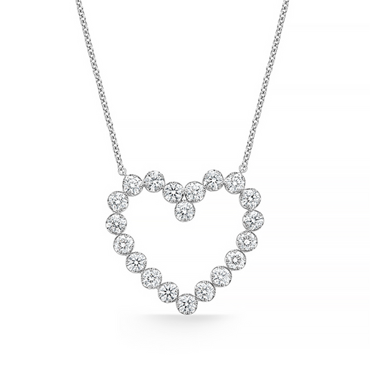 Memoire 18K White Gold Essentials Diamond Heart Necklace