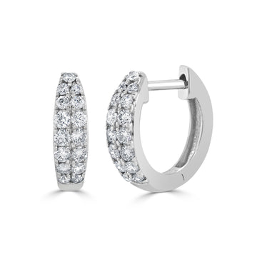 Sabrina Designs 14K White Gold Double Row Tapered Diamond Huggies