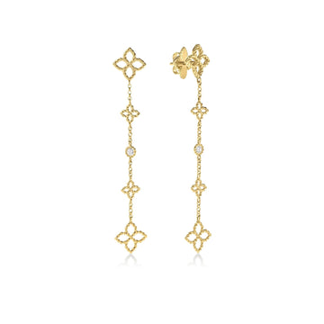 Roberto Coin 18K Yellow Gold Principessa Diamond & Flower Dangle Earrings
