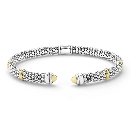 Lagos Sterling Silver & 18K Signature Caviar Versa Torque Bracelet