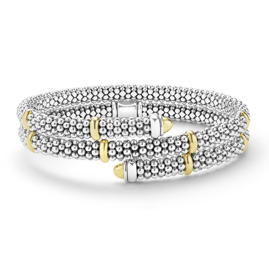 Lagos Sterling Silver & 18K Signature Caviar Versa Wrap Bracelet