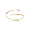 Mastoloni 18K Yellow Gold Flex Bypass Pearl & Diamond Bangle