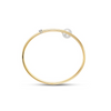 Mastoloni 18K Yellow Gold Flex Bypass Pearl & Diamond Bangle