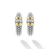 Lagos Sterling Silver & 18K Signature Caviar Beaded Diamond 23mm Hoops