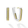 Lagos Sterling Silver & 18K Signature Caviar Medium Linear Hoops