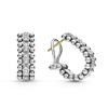 Lagos Sterling Silver Caviar Spark Beaded Diamond Hoops