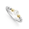 Lagos Sterling Silver and 18K Luna Pearl Ring