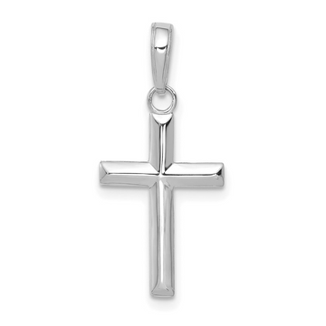 14K White Gold Small Rounded Cross
