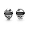 Lagos Sterling Silver Black Caviar Stud Huggies