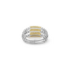Lagos Sterling Silver & 18K Yellow Gold Caviar Tri-Bar Ring