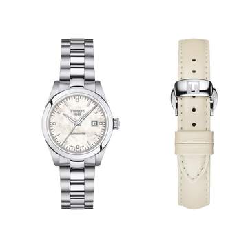 Tissot Stainless Steel T-My Lady Automatic with Mother of Pearl Dial and Additional Gray Strap