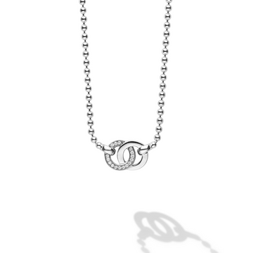 Lagos Sterling Silver Interlocking Diamond Pendant Necklace
