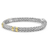 Lagos Sterling Silver & 18K Diamond Station Caviar Bracelet