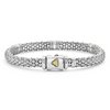Lagos Sterling Silver & 18K Diamond Station Caviar Bracelet