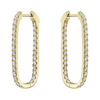 18K 1.5 Carat Diamond Rectangular Hoop Earrings