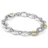 Lagos Sterling Silver and18K Yellow Gold Single Station Caviar Lux Diamond Link Bracele