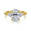 Gabriel & Co. "Abbi" 14K Yellow Gold 3 Stone Diamond Engagement Ring Mounting