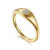 Gabriel & Co. 14K Yellow Gold Diamond Signet Ring