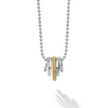 Two-Tone Five Ring Diamond Pendant Necklace