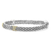 Lagos Sterling Silver and 18K Yellow Gold Station "X" Diamond Caviar 6mm Bracelet