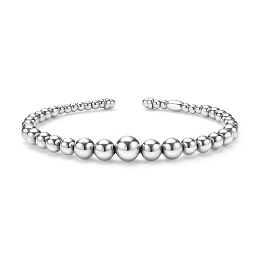 Lagos Sterling Graduated Bead Cuff Bracelet