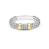 Lagos Two-Tone Small Diamond Station Ring