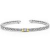 Lagos Two-Tone Small Diamond Station Mini Versa Torque 3mm Bracelet