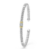 Lagos Two-Tone Small Diamond Station Mini Versa Torque 3mm Bracelet