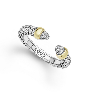 Lagos Two-Tone Diamond Mini Versa Stacking Ring
