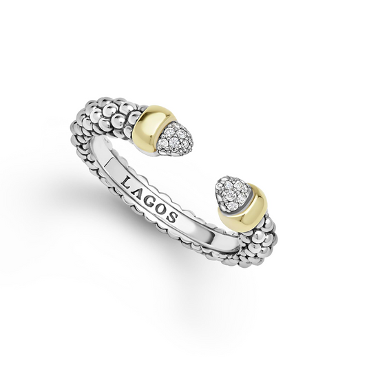 Lagos Two-Tone Diamond Mini Versa Stacking Ring