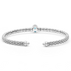 Lagos Two-Tone Swiss Blue Topaz Oval Mini Versa Torque 3mm Bracelet