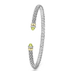 Lagos Two-Tone Peridot Mini Versa Torque 3mm Bracelet