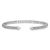 Lagos Sterling Silver Diamond Station Mini Versa Torque 3mm Bracelet