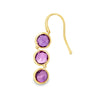 Marco Bicego 18K Yellow Gold "Jaipur" Amethyst and Diamond Dangling Earrings