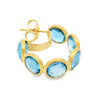 Marco Bicego 18K Yellow Gold "Jaipur" Blue Topaz Hoops Earrings