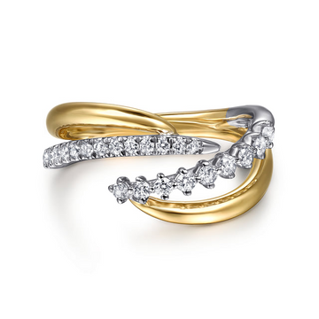 Gabriel & Co. 14K White & Yellow Gold Diamond Ring